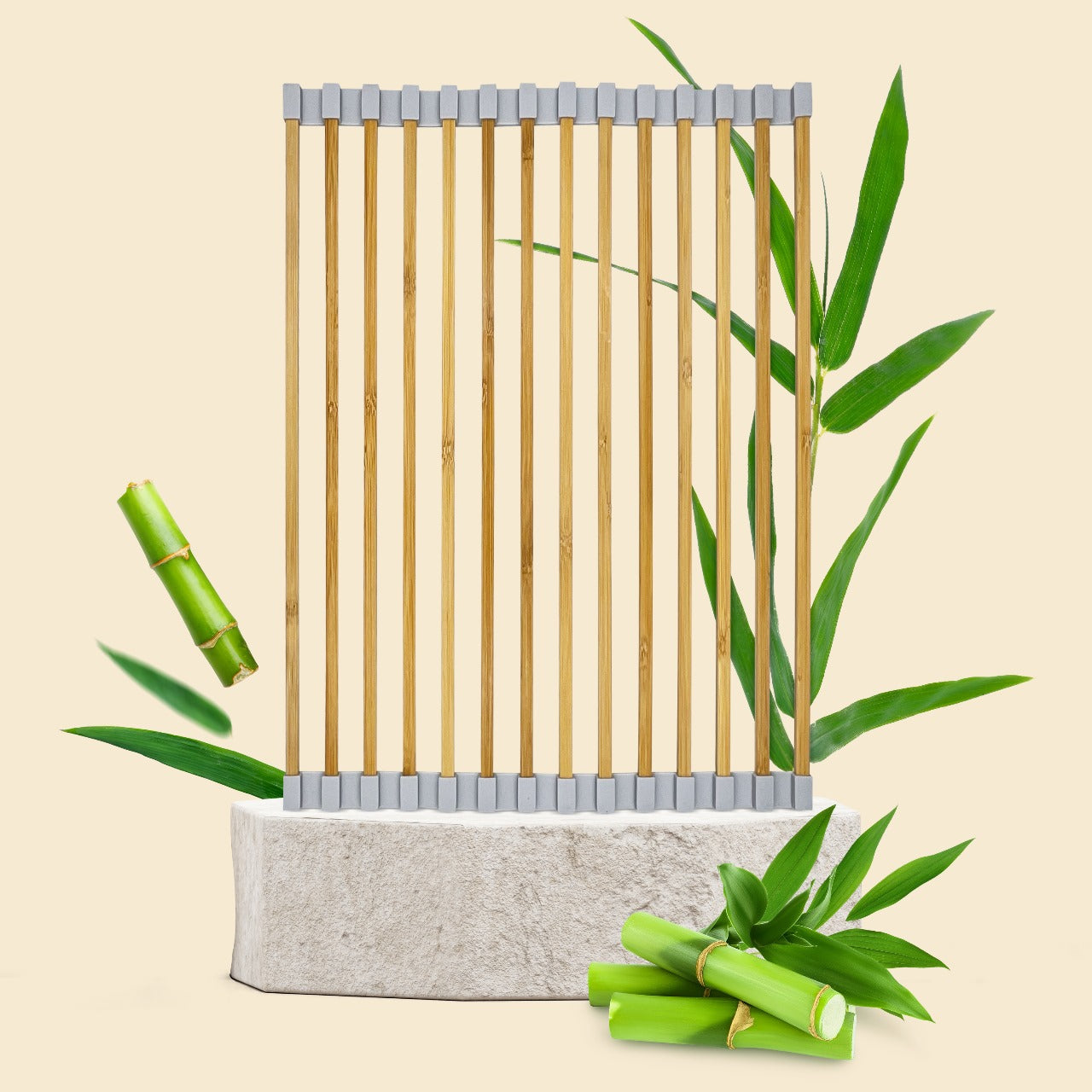 Bamboo Roll Up Dish Drying Rack