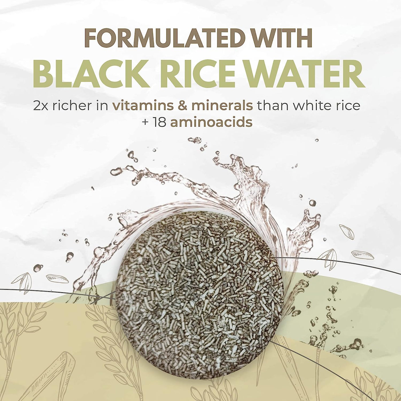 AIRNEX Black Rice Water Shampoo Bar - Proprietary Blend of Fermented Rice Water, Argan Oil & Murumuru Butter for Hair Growth Moisture & Shine - Set of Two Bars + Cotton Bags - Vegan All Natural Shampoo Bar Sulfate Free (4.04 oz)