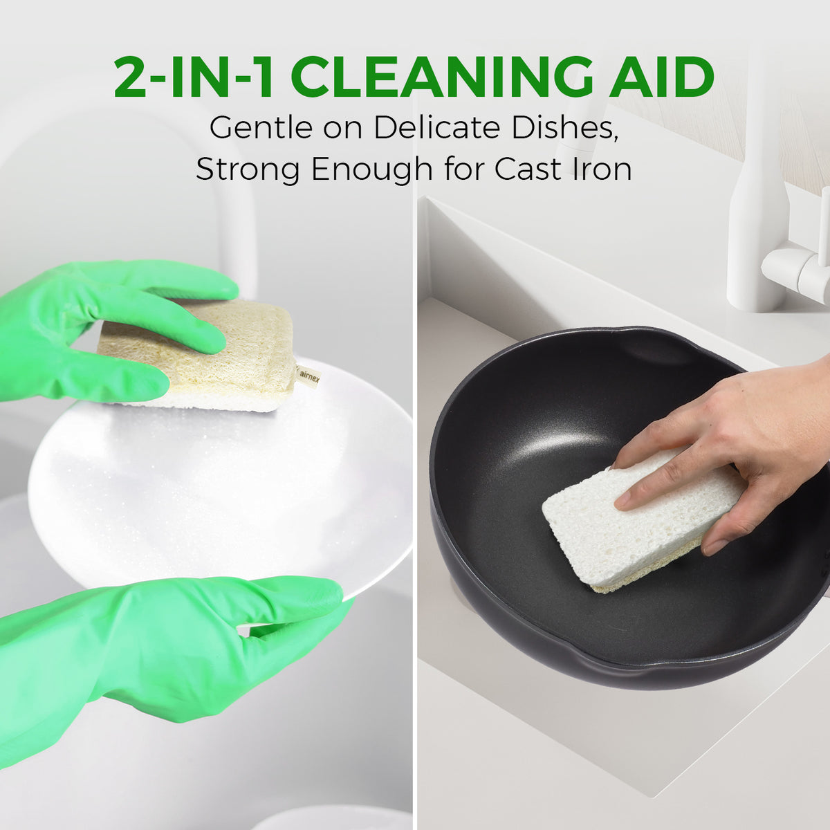 Non-Scratch Eco-Friendly Sponges - Rectangular Loofah