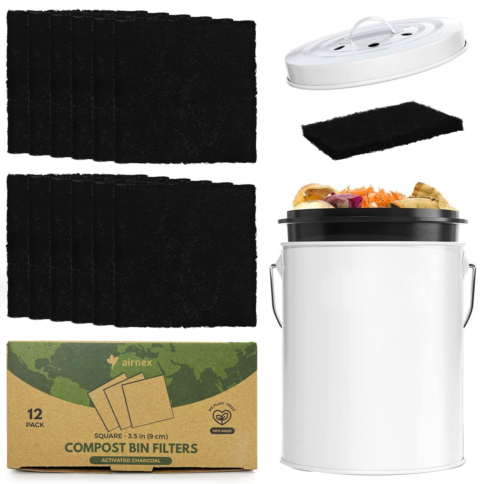 Charcoal Filters for Compost Bin - 3.5 inch