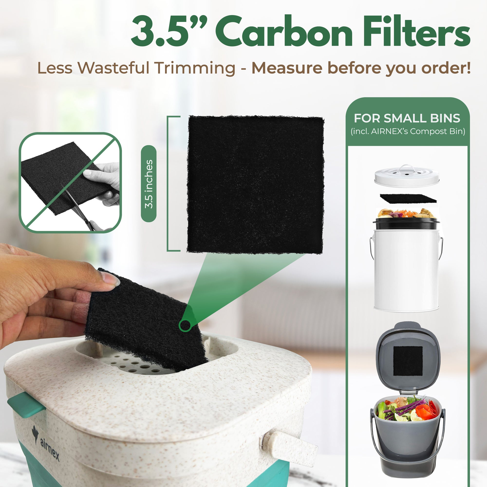 Compostable Trash Bags & Charcoal Filters - Value Pack for Compost Bins