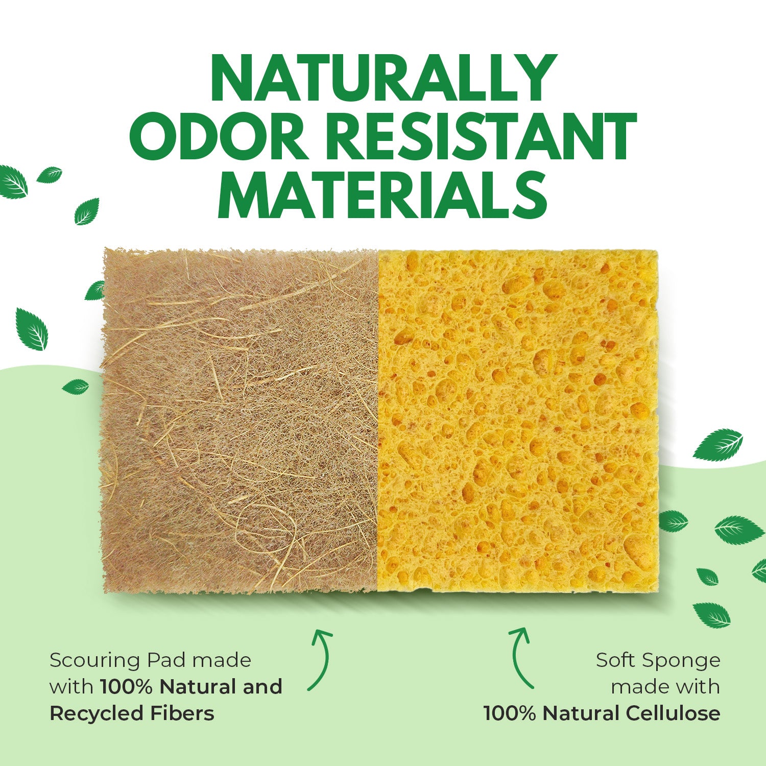 Non-Scratch Eco-Friendly Sponges - Yellow Rectangular Shape