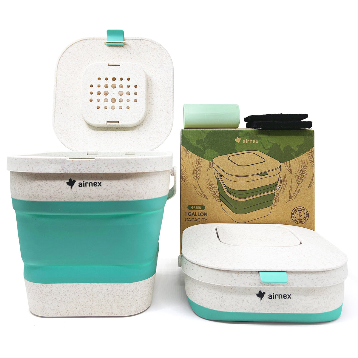 CollapsibleCompost Bin - Made of Wheat Straw (1 Gallon)