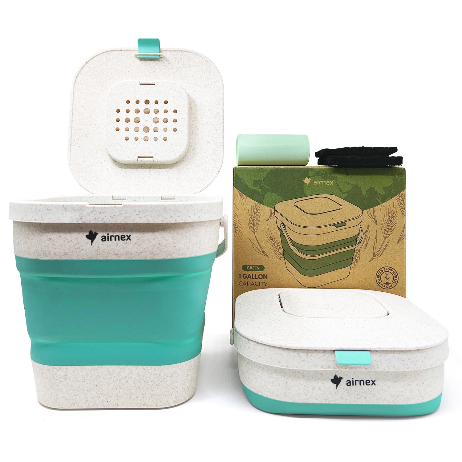 CollapsibleCompost Bin - Made of Wheat Straw (1 Gallon)