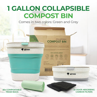CollapsibleCompost Bin - Made of Wheat Straw (1 Gallon)