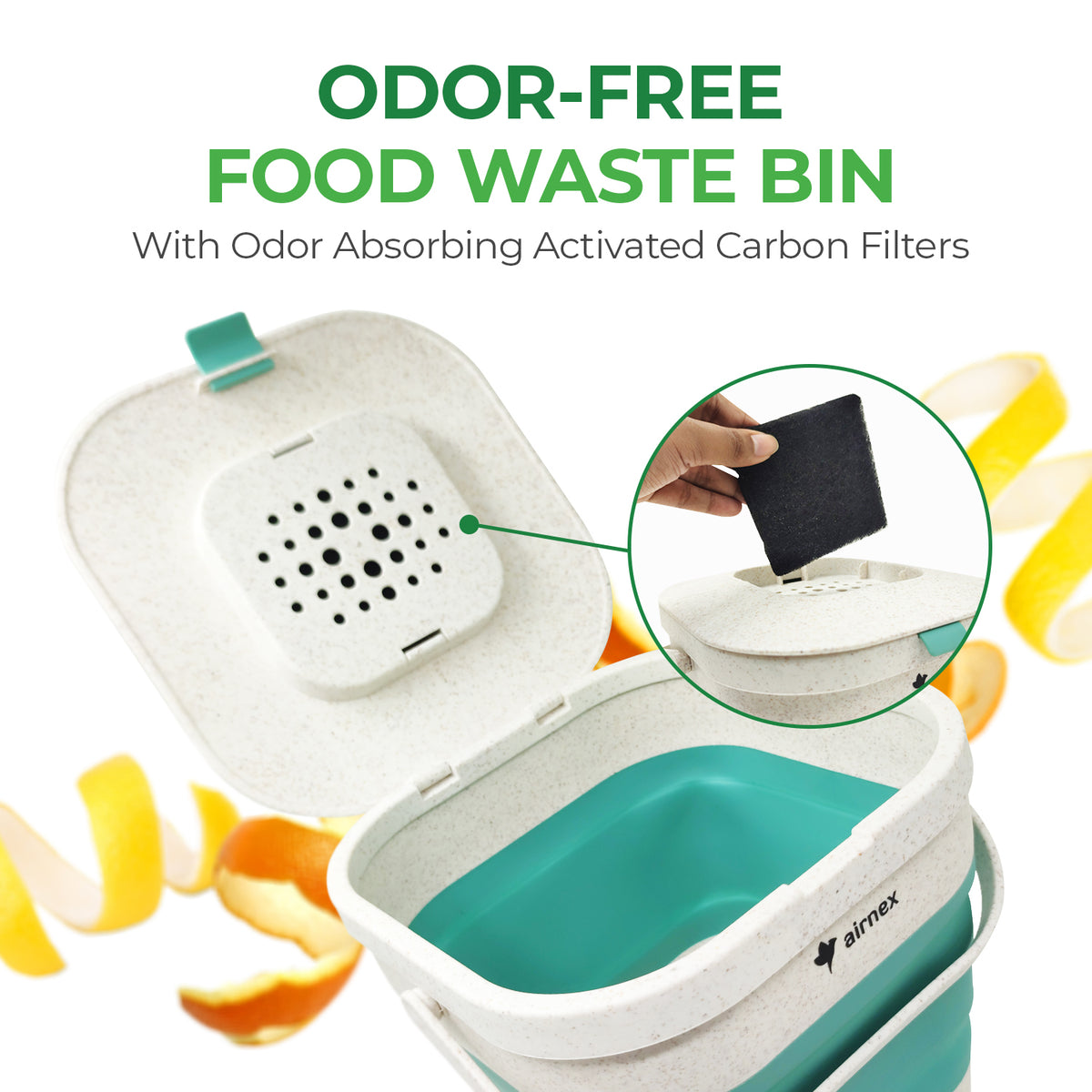 CollapsibleCompost Bin - Made of Wheat Straw (1 Gallon)